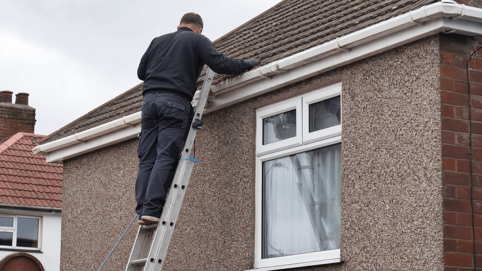 Gutter Cleaning and Repair in a Birmingham home