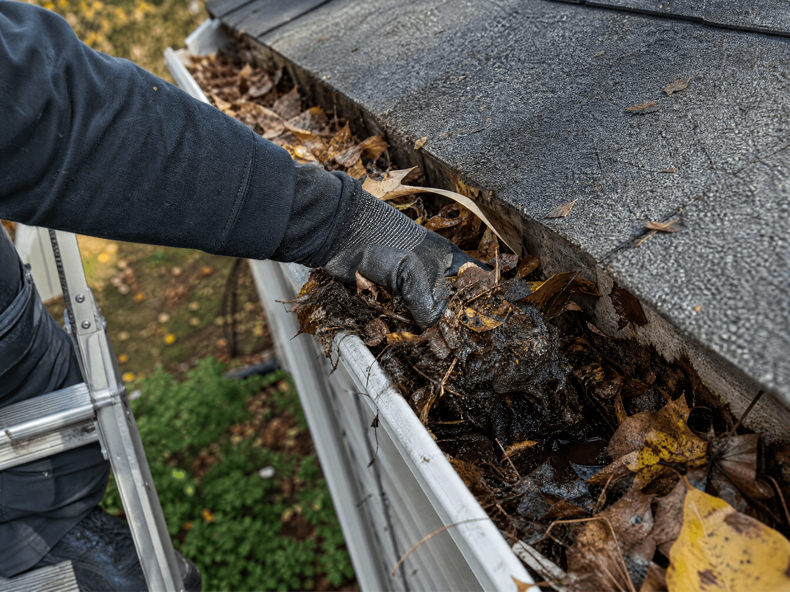 Close-up detail relevant to gutter cleaning and repair — showing materials and installation technique